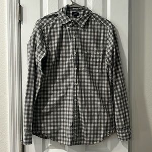 JCrew Men’s gray plaid button up size medium
